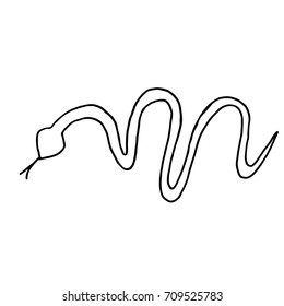 Hand Drawn Halloween Set. Snake.