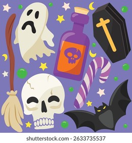 hand drawn halloween theme elements. perfect for your business