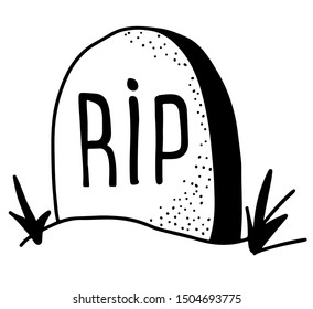 Hand drawn halloween vector gravestone icon