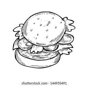 hand drawn hamburger