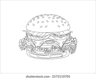 hand drawn hamburger. Set of hand drawn hamburger, burger. Set of doodle style hamburger, burger. Vector illustration