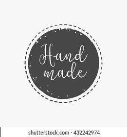 hand drawn, handcrafted, handmade stamp and ink stain with durty texture shape