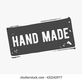 hand drawn, handcrafted, handmade stamp and ink stain with durty texture shape
