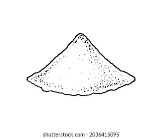 Hand drawn handful of salt. Vector illustration in sketch style