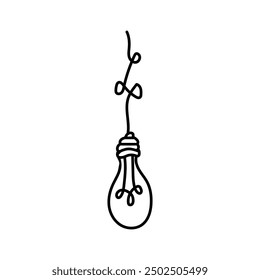 Hand drawn, handmade lightbulb - EPS Vector
