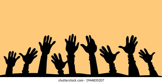 hand drawn of hands clapping ovation. applause, thumbs up gesture on doodle hands up. vector illustration