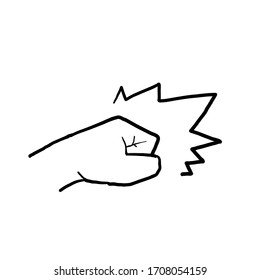hand drawn hands grasping and hitting illustration with doodle style