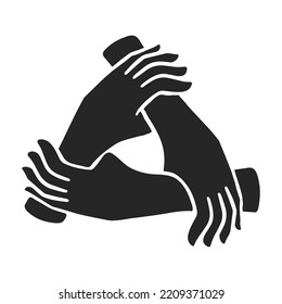 Hand drawn hands icon team work concept vector illustration