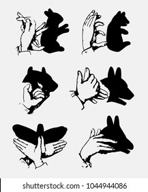Hand drawn hands and shadows vector for t shirt printing and embroidery, Graphic tee and printed tee