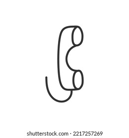 Hand drawn handset vector icon. Hand drawn phone handset flat sign design. Linear handset sybmol pictogram