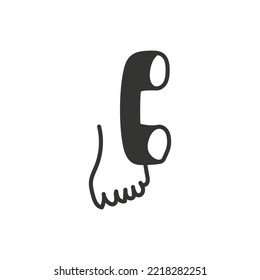 Hand drawn handset vector icon. Hand drawn phone handset flat sign design. Handset sybmol pictogram