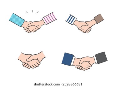 Handgezeichneter Handshake-Illustrationssatz