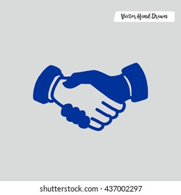 Hand Drawn handshake mean Cooperation
