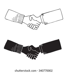 Hand drawn handshake symbols