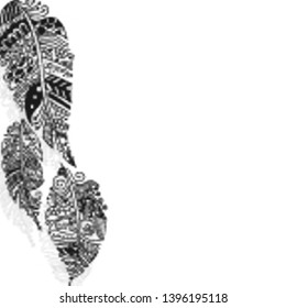 Hand drawn hanging fethers vector illustration