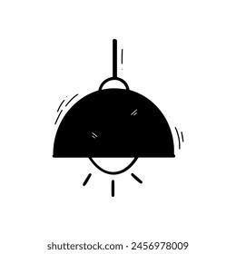 Lámpara colgante dibujada a mano. Vector Doodle. Aislado sobre fondo blanco - EPS 10 Vector
