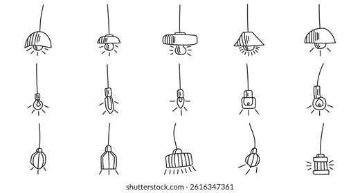 Hand Drawn Hanging Lamp Element