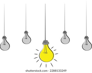 Ilustración de la idea de la lámpara colgante dibujada a mano