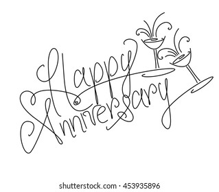 Hand drawn Happy Anniversary design