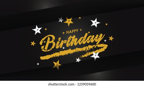Hand Drawn Happy Birthday Greeting Background. Vector Illustration Eps 10