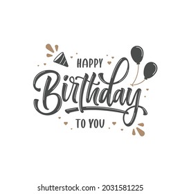 hand drawn happy birthday lettering template