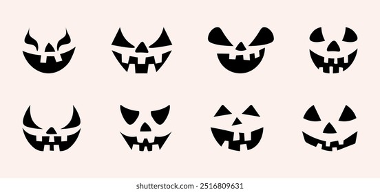 Dibujado a mano feliz y lindo conjunto de Elementos de halloween. fantasma, Clipart de calabaza.