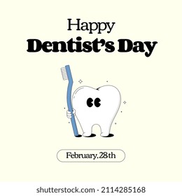 hand drawn happy dentist's day for social media posts