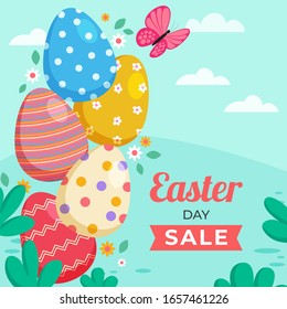 Hand Drawn Happy Easter day Background