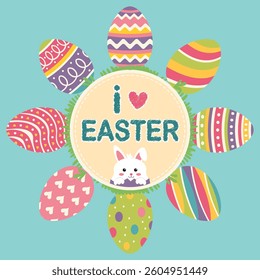 Hand Drawn Happy Easter Day illustration Vector