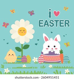 Hand Drawn Happy Easter Day illustration Vector