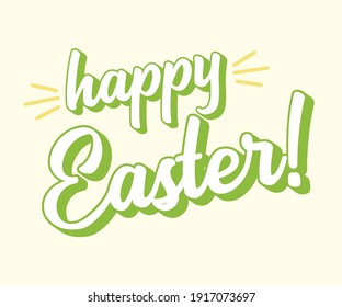 Hand drawn HAPPY EASTER quote as logo. Holliday Lettering 