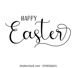 Hand drawn HAPPY EASTER quote as logo. Holliday Lettering 