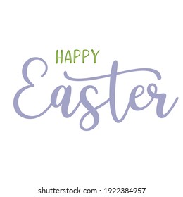 Cita de HAPPY EASTER dibujada a mano como logo. Letras de Holliday 