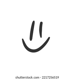 Hand drawn happy face vector icon. Smiling face flat sign design. Smiley linear symbol pictogram