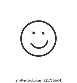 Hand drawn happy face vector icon. Smiling face flat sign design. Smiley linear symbol pictogram
