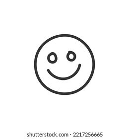 Hand drawn happy face vector icon. Smiling face flat sign design. Smiley linear symbol pictogram