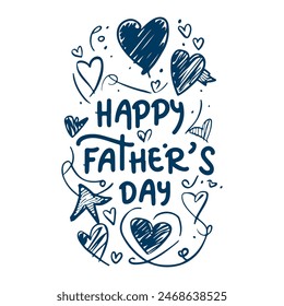 Hand drawn happy father's day Doodle Illustrations