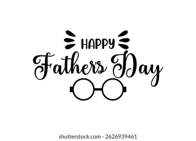 hand drawn happy fathers day icon, lettering calligraphy on white background.