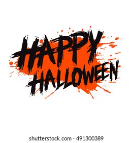 Hand drawn Happy Halloween vector lettering.