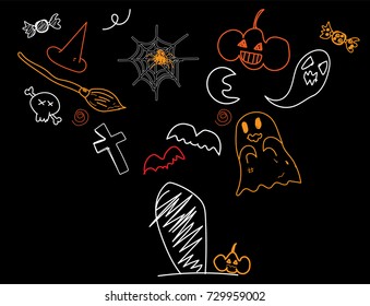 Hand drawn Happy Halloween vector