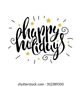 Hand Drawn Happy Holidays  Lettering