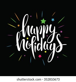 hand drawn Happy holidays lettering 