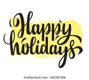 hand drawn Happy holidays lettering