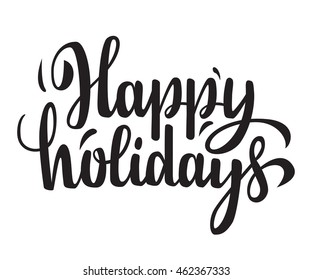 Hand Drawn Happy Holidays Lettering