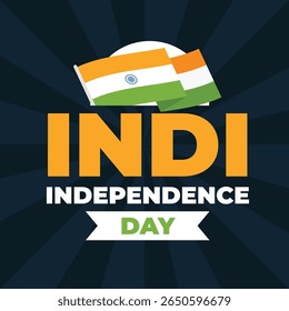 Hand drawn Happy independence day India.