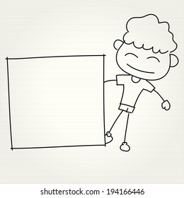 Hand drawn happy kid