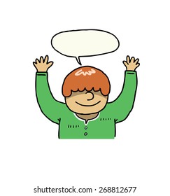 hand drawn happy kid