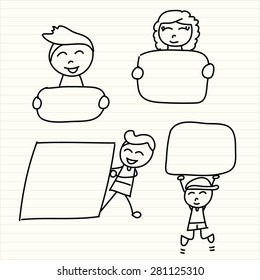Hand drawn happy kids