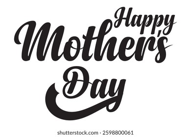 hand drawn happy mothers day text writing lettering icon. happy mothers day with banner poster and greeting card. vector illustrating.