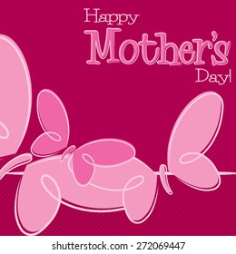 Hand Drawn Happy Mother's Day card in vector format.